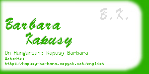 barbara kapusy business card